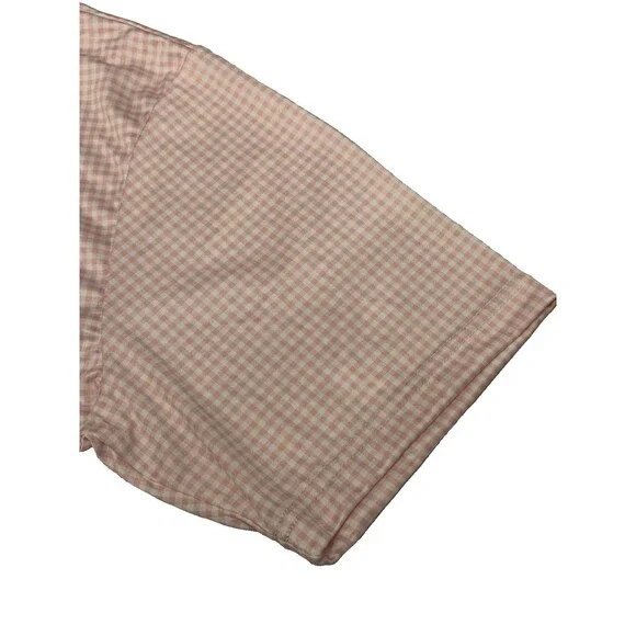 NWOT Collars & Co Men’s XL Quattro Flex Short Sleeve Pink Gingham Button Down - Picture 4 of 7